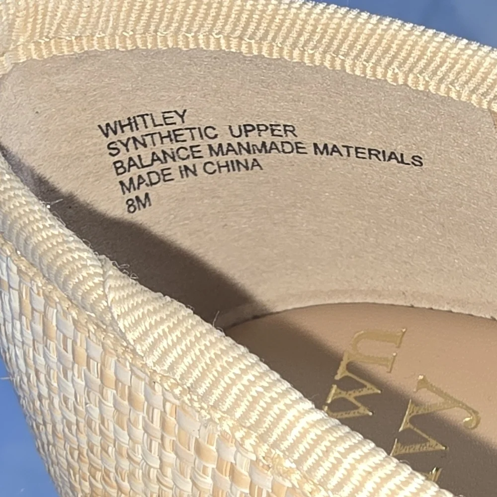 Crown & Ivy Whitney Woven Raffia Bow And Charm Embellished Ballet Flats Size 8